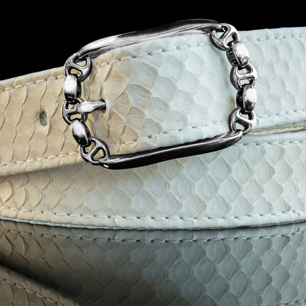 Hoorsenbuhs BONE SNAKESKIN SINGLE BUCKLE BELT