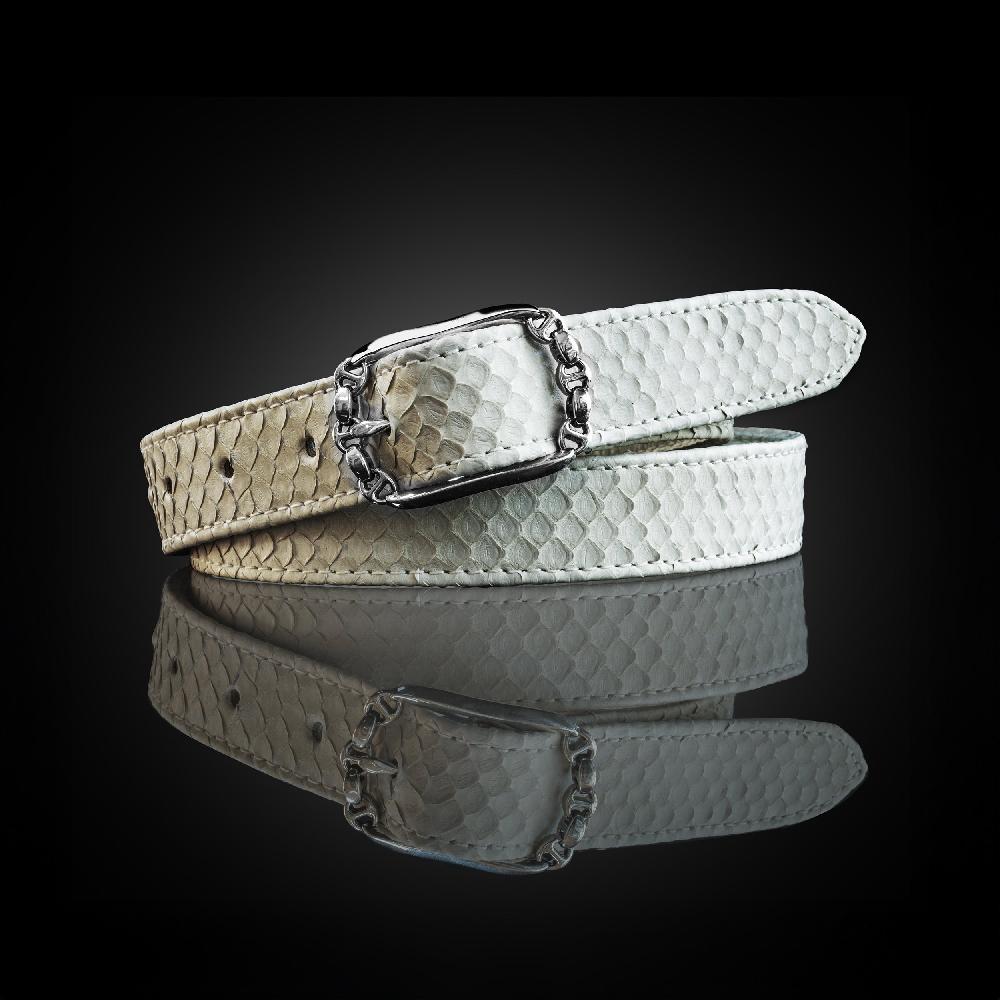 hoorsenbuhs BONE SNAKESKIN SINGLE BUCKLE BELT