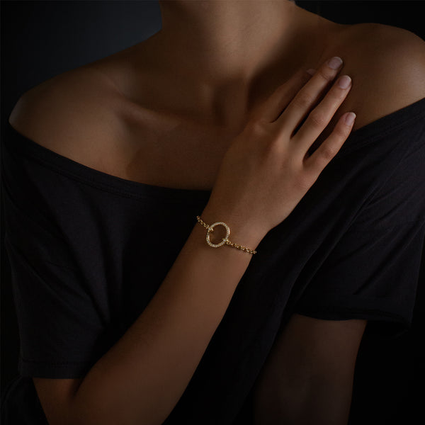 Hoorsenbuhs LARGE OVAAL BRACELET WITH DIAMONDS