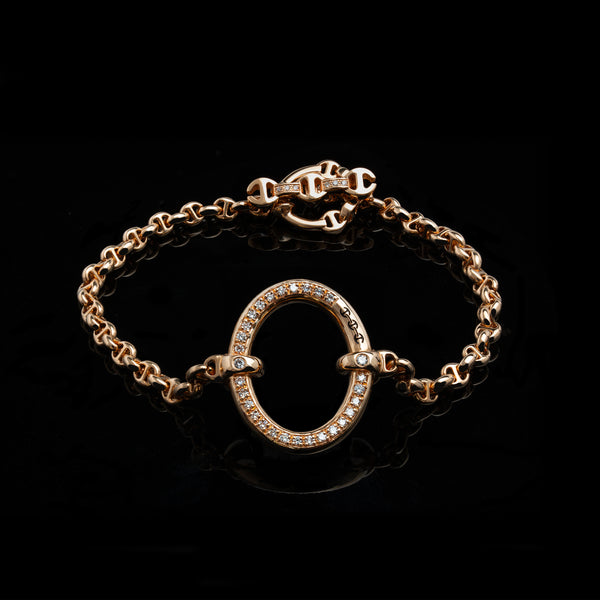 Hoorsenbuhs LARGE OVAAL BRACELET WITH DIAMONDS