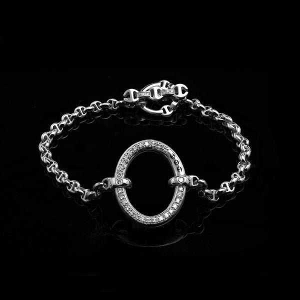 Hoorsenbuhs LARGE OVAAL BRACELET WITH DIAMONDS