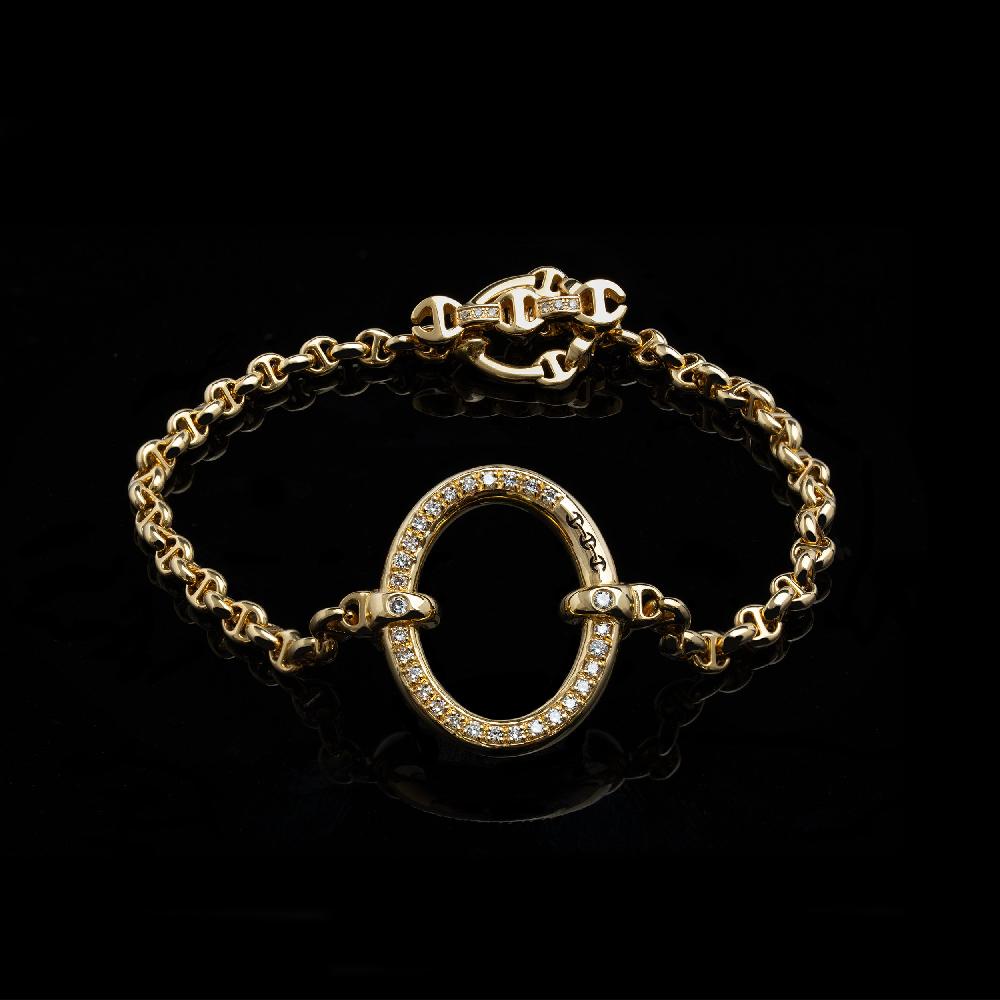hoorsenbuhs LARGE OVAAL BRACELET WITH DIAMONDS