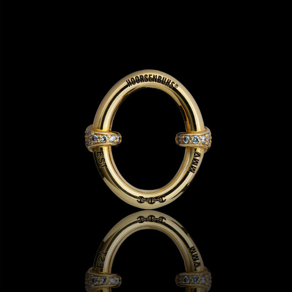 Hoorsenbuhs LARGE OVAAL EARRINGS WITH DIAMOND HITS