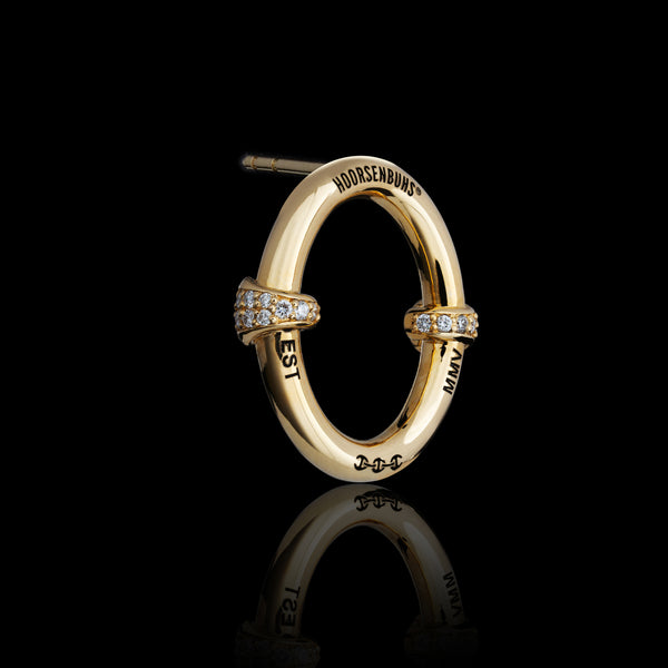 Hoorsenbuhs LARGE OVAAL EARRINGS WITH DIAMOND HITS