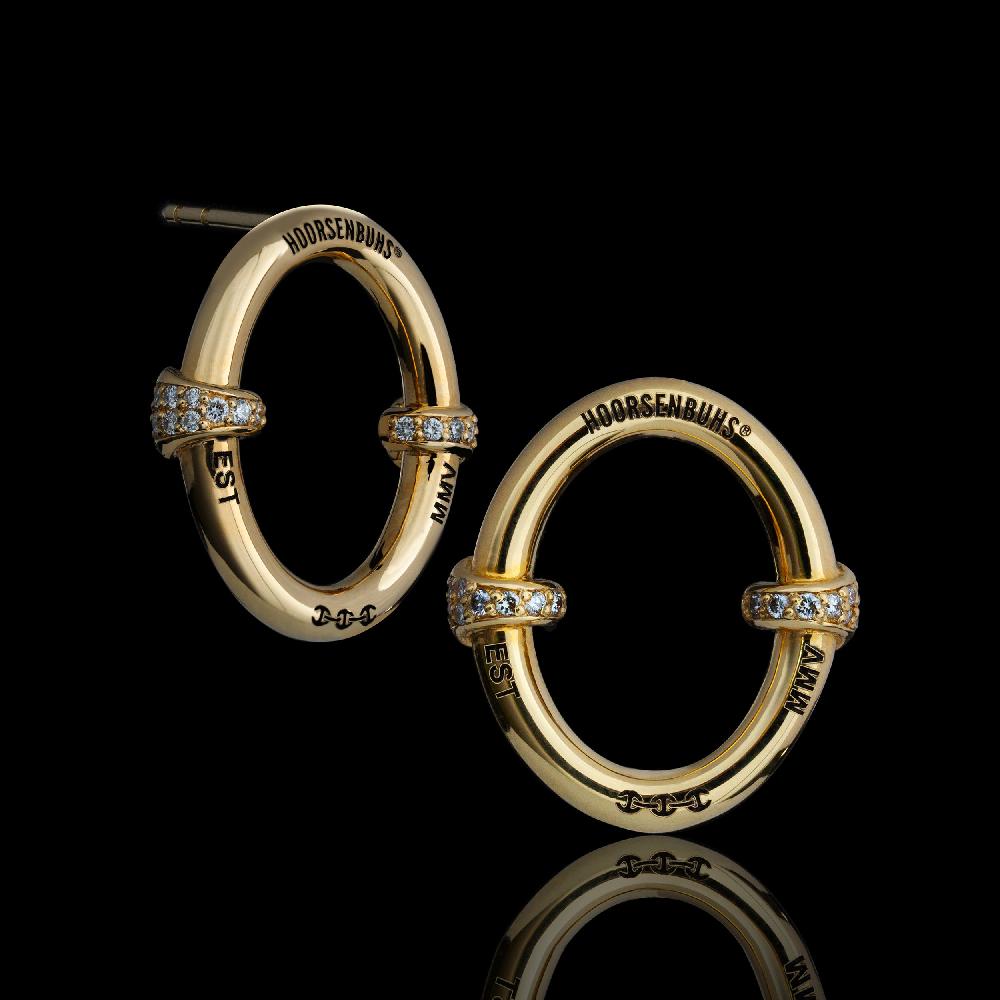 hoorsenbuhs LARGE OVAAL EARRINGS WITH DIAMOND HITS