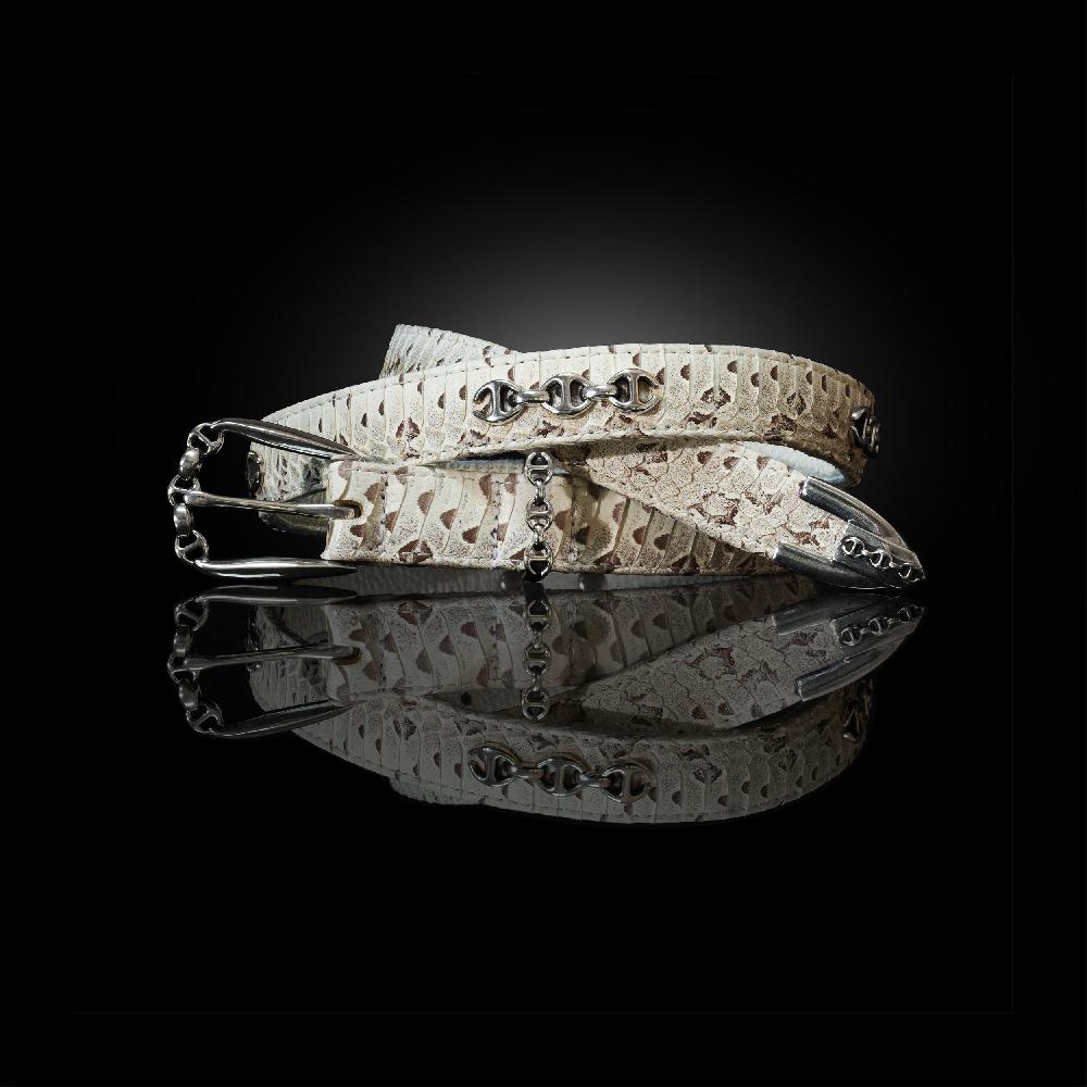 hoorsenbuhs NATURAL SNAKESKIN WESTERN BELT