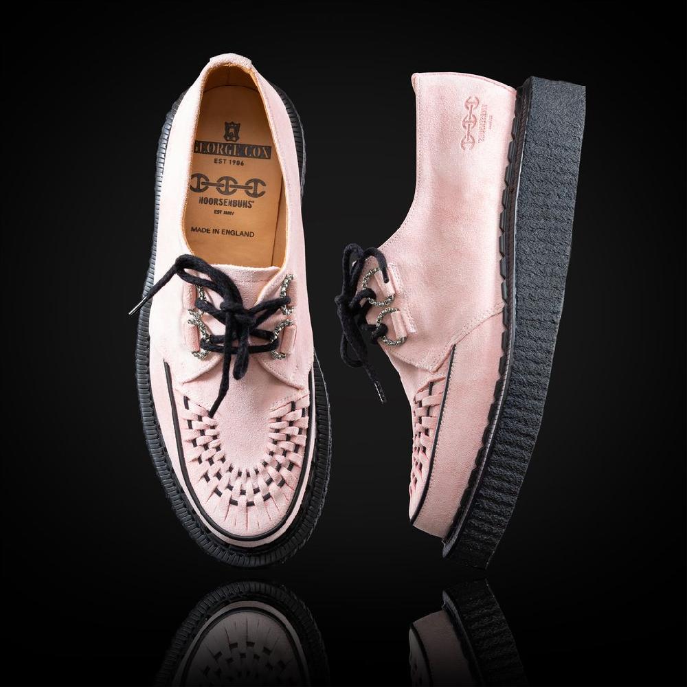 hoorsenbuhs PINK SUEDE CREEPER