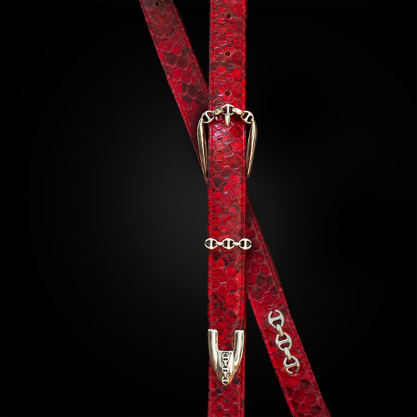 Hoorsenbuhs RED SNAKESKIN WESTERN BELT