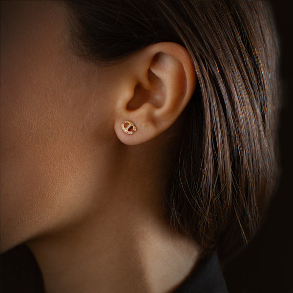 Hoorsenbuhs SMALL LINK STUDS WITH DIAMONDS