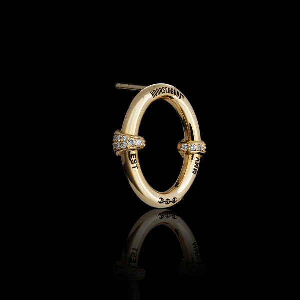 Hoorsenbuhs SMALL OVAAL EARRINGS WITH DIAMOND HITS