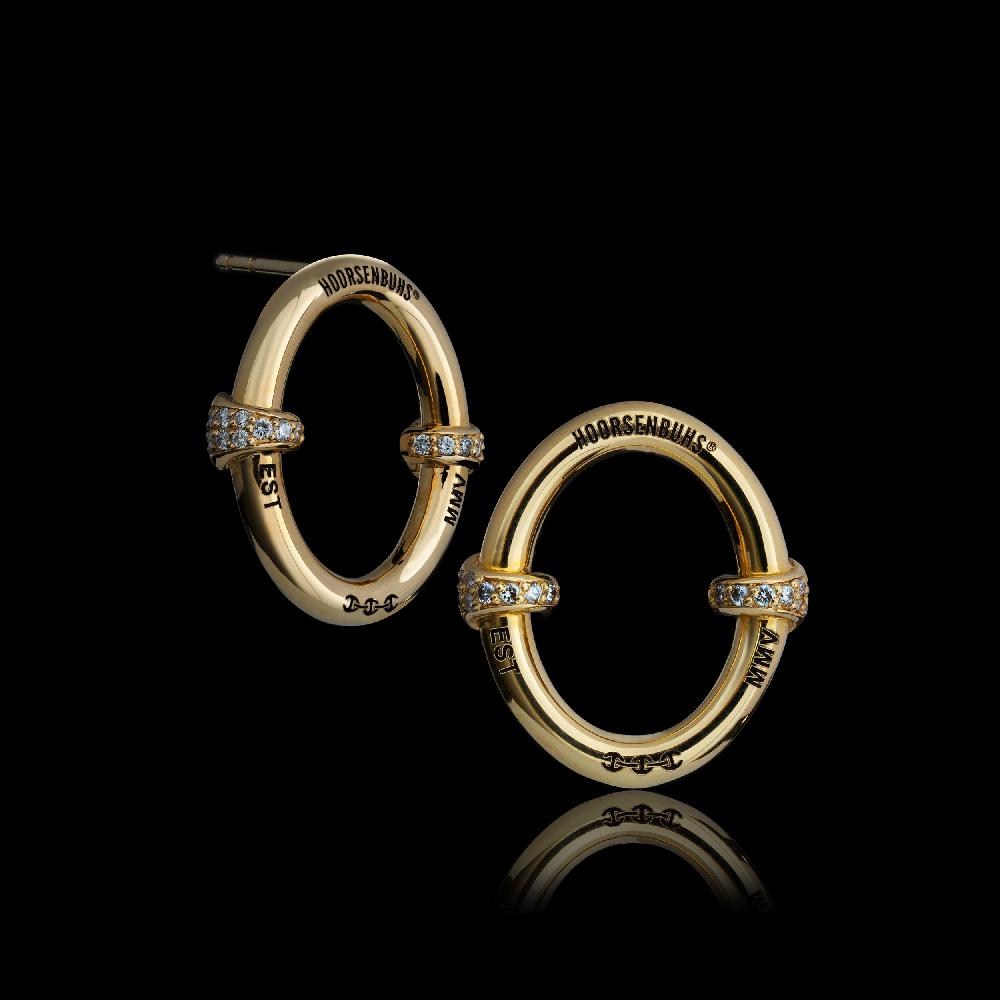 hoorsenbuhs SMALL OVAAL EARRINGS WITH DIAMOND HITS