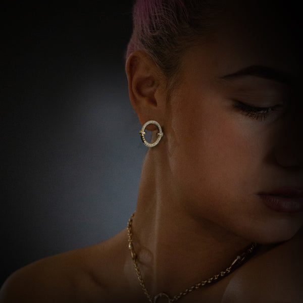 Hoorsenbuhs SMALL OVAAL EARRINGS WITH DIAMONDS