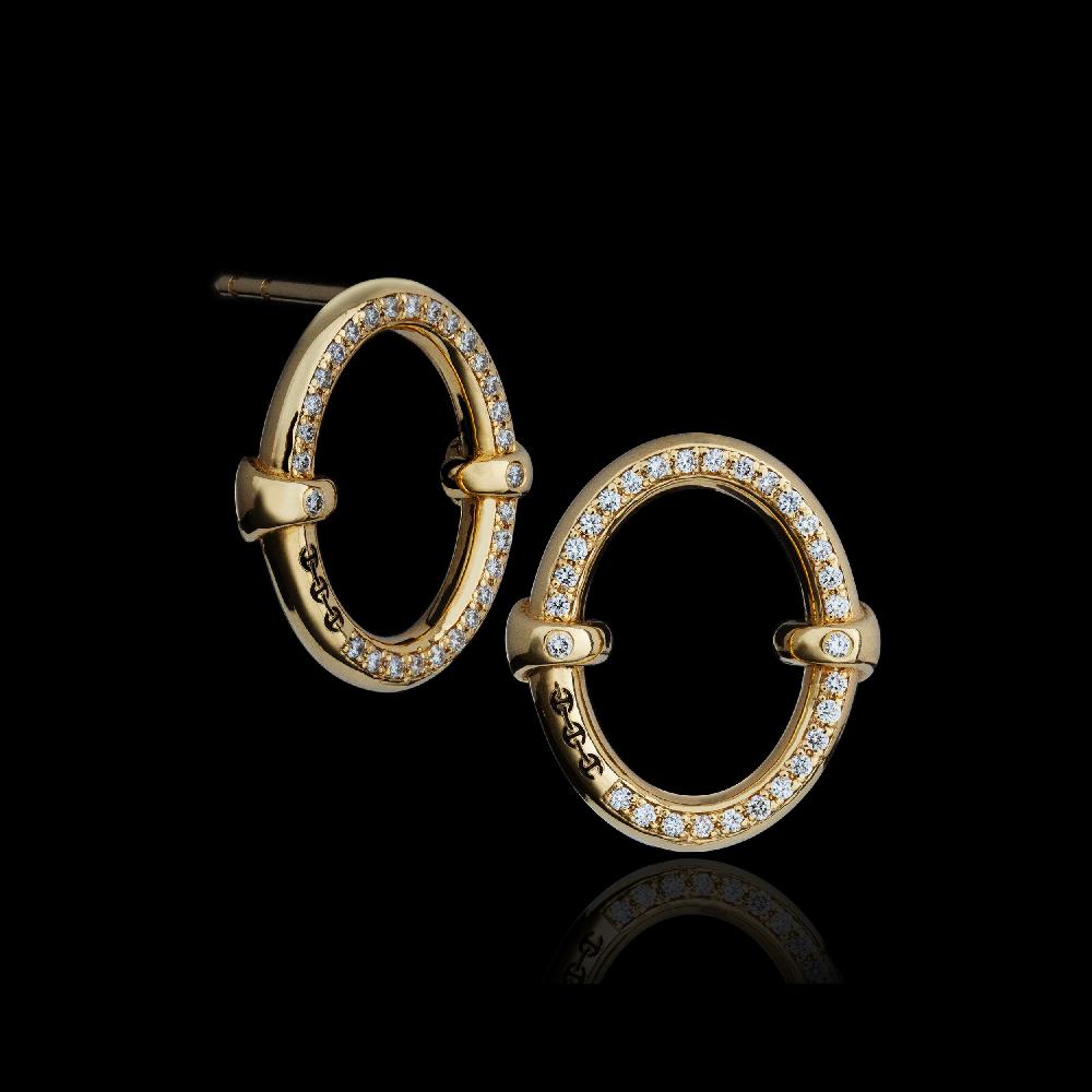 hoorsenbuhs SMALL OVAAL EARRINGS WITH DIAMONDS