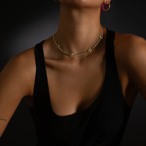 Hoorsenbuhs MICRO OPEN-LINK™ NECKLACE WITH 7 10MM STATIONS - 16"