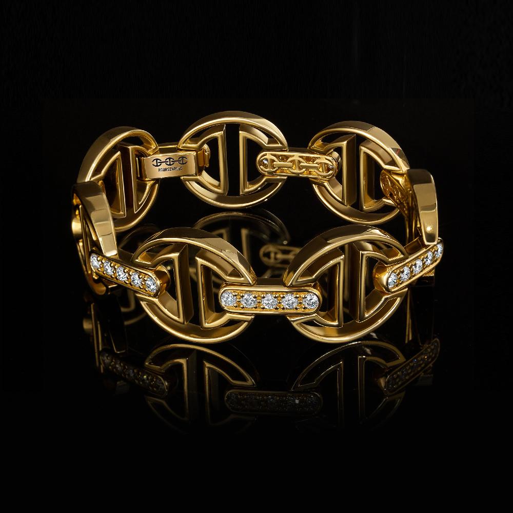 hoorsenbuhs MMV MEDIUM LINK BRACELET WITH DIAMOND BRIDGES