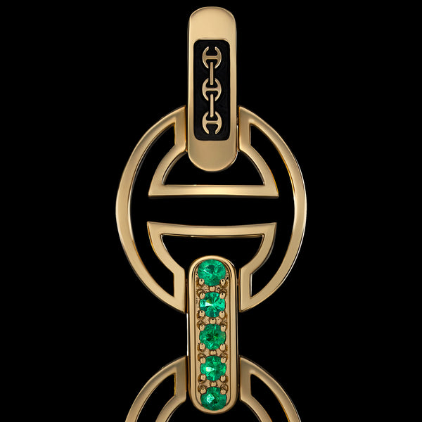 Hoorsenbuhs MMV MEDIUM LINK BRACELET WITH EMERALD BRIDGES