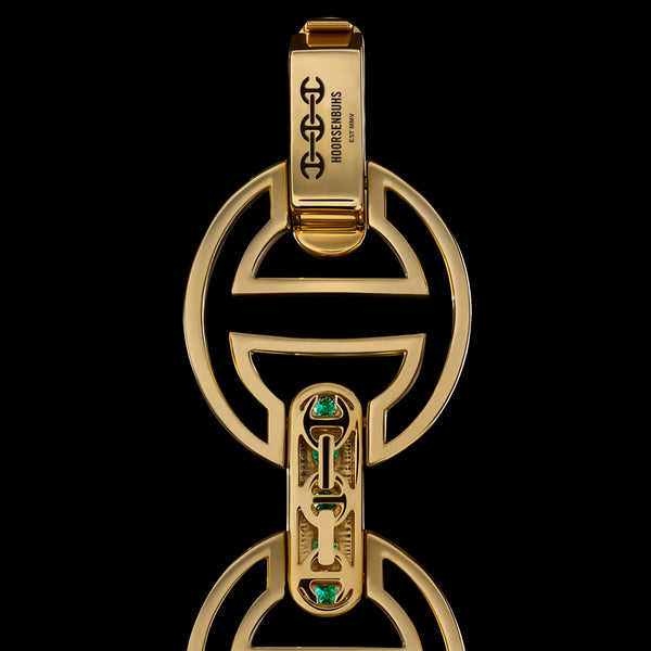 Hoorsenbuhs MMV MEDIUM LINK BRACELET WITH EMERALD BRIDGES