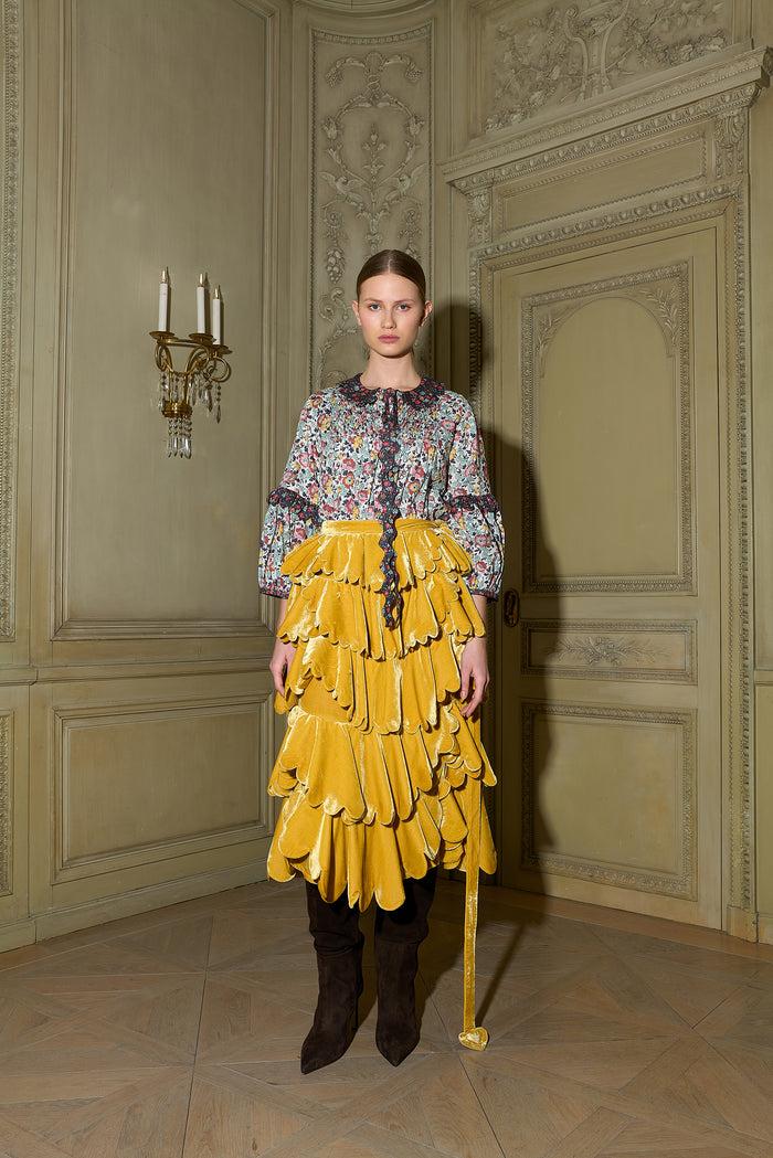 Horror Vacui AMALFI Midi Velvet Skirt