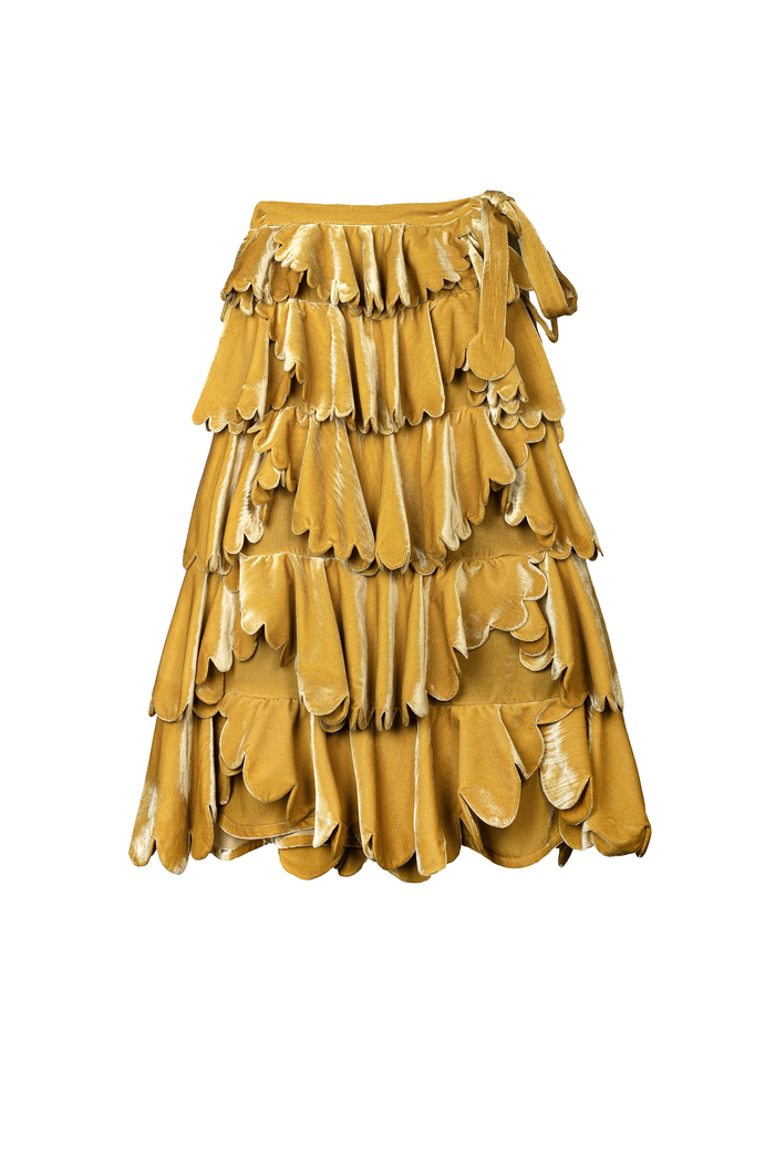 horror vacui AMALFI midi velvet skirt