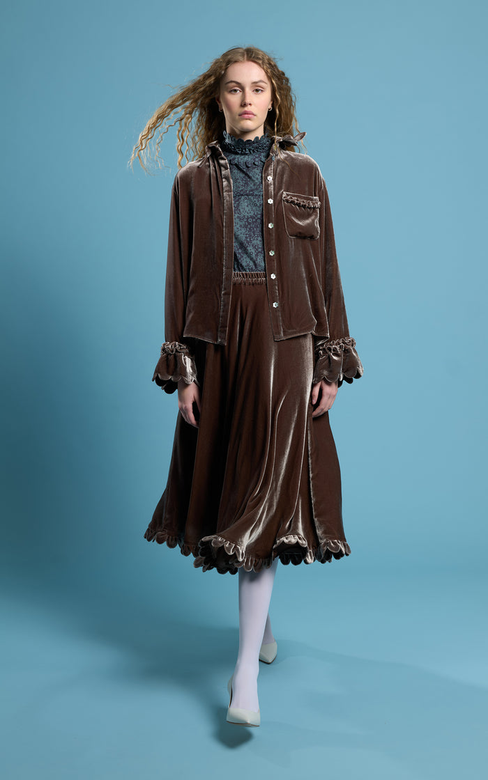 Horror Vacui AMBER Velvet Scallop Edge Skirt