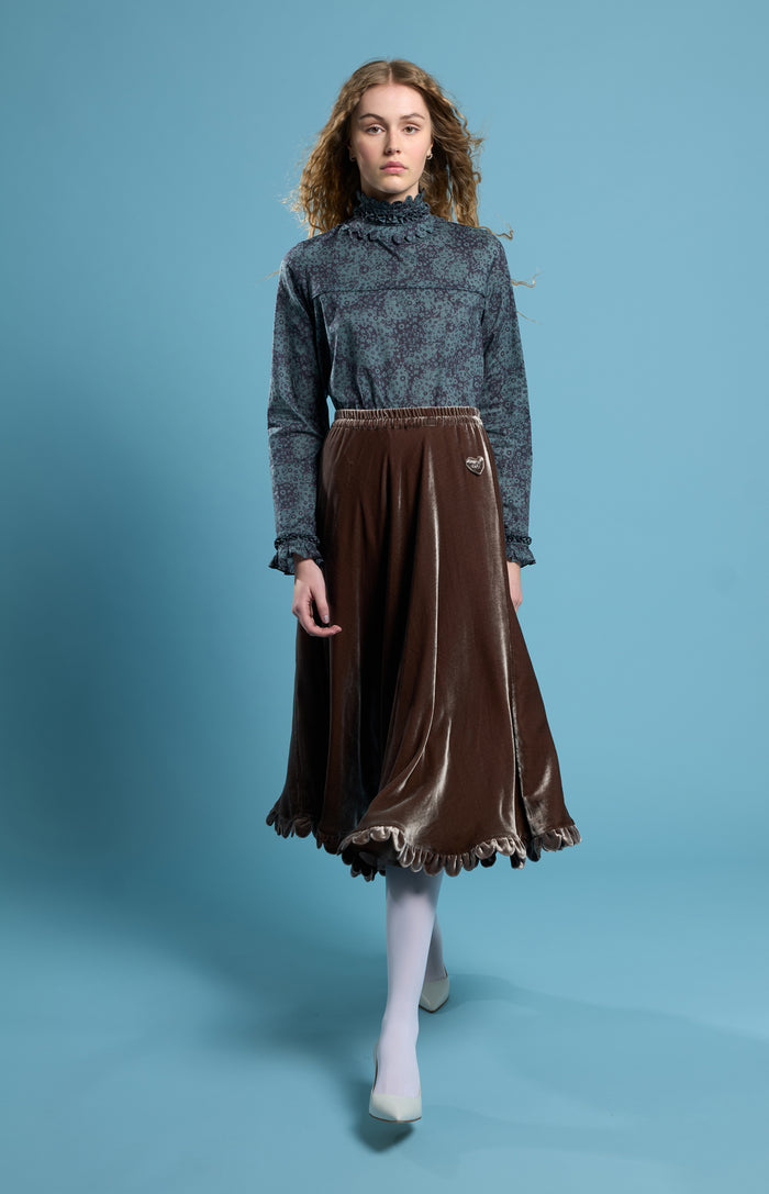 Horror Vacui AMBER Velvet Scallop Edge Skirt