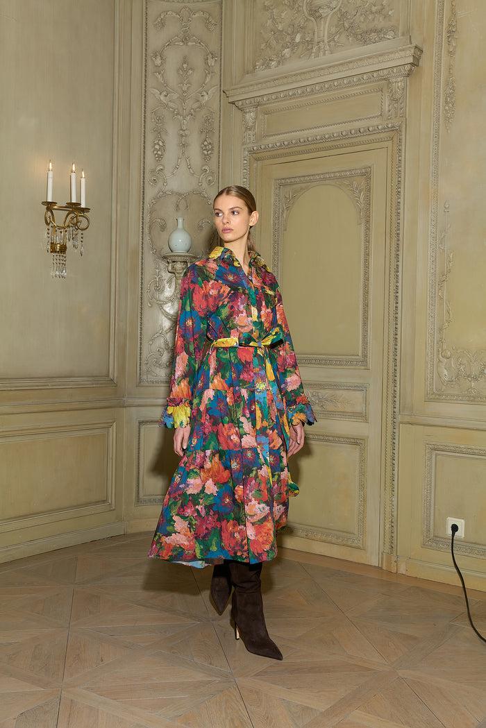 horror vacui AMINA buttoned shirt dress