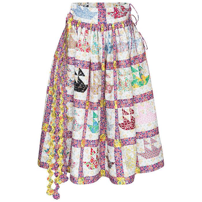 horror vacui ELLA sailship patchwork midi skirt