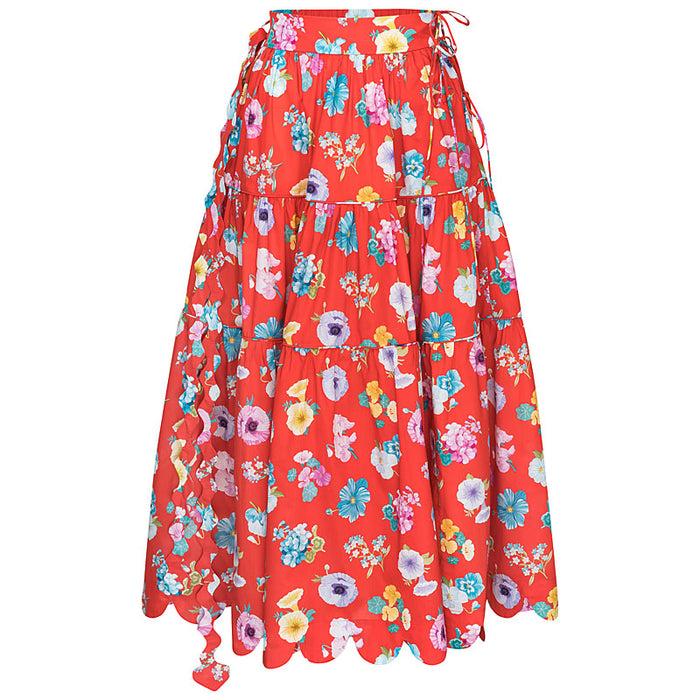 horror vacui FLEUR hand-crafted scallop edge skirt