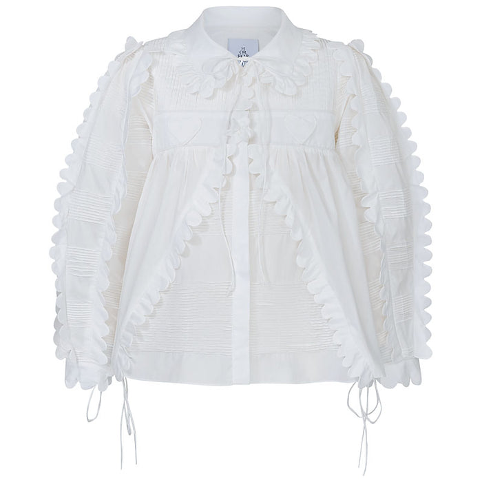 horror vacui HETTY hand appliqué cotton shirt