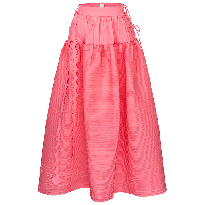 horror vacui MARY pleated maxi cotton skirt