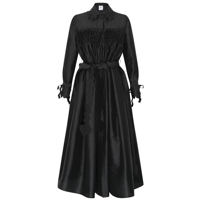 horror vacui MIRA silk taffeta maxi evening coat