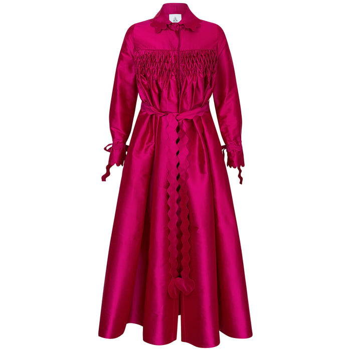 horror vacui MIRA silk taffeta maxi evening coat