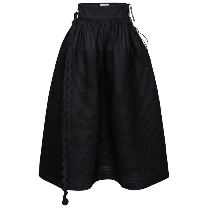 horror vacui TOGA pleated maxi cotton skirt