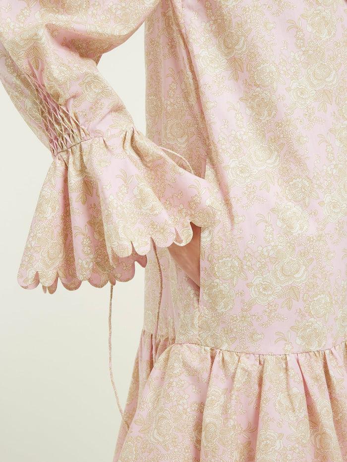 Horror Vacui LENI Belted Dress With Braided Hand Smock Details