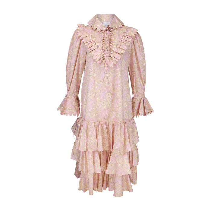 Horror Vacui LENI Belted Dress With Braided Hand Smock Details
