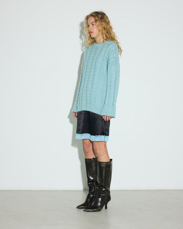 Hosbjerg Mara Cable Knit Turquoise