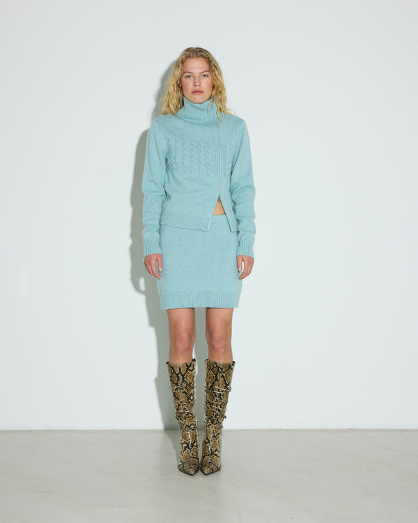 Hosbjerg Mara Zipper Turtleneck Turquoise