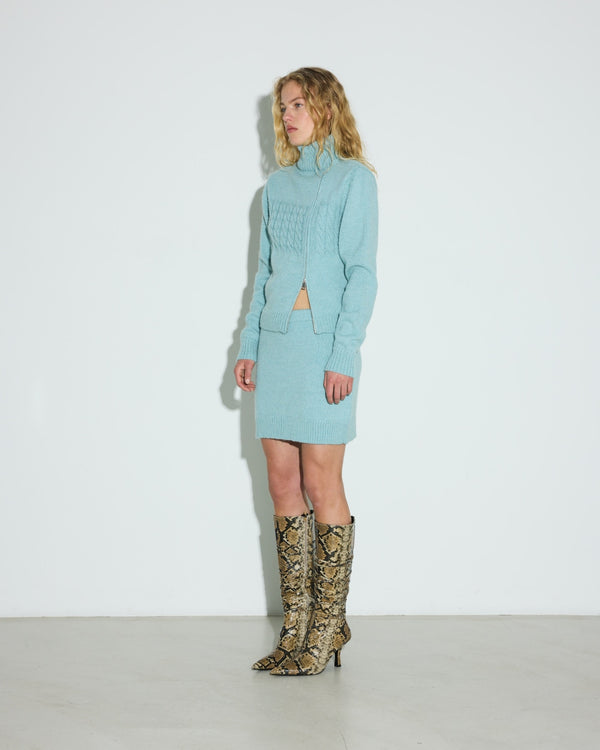 Hosbjerg Mara Zipper Turtleneck Turquoise