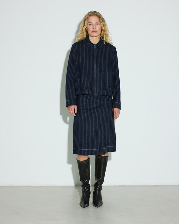 Hosbjerg Rasmine Jacket Dark Blue Pinstripe
