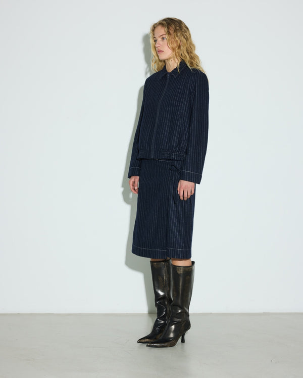 Hosbjerg Rasmine Jacket Dark Blue Pinstripe