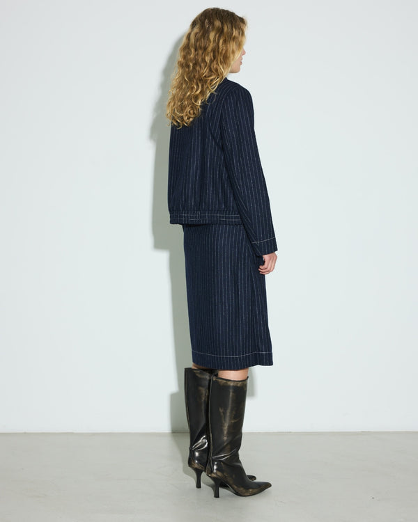 Hosbjerg Rasmine Jacket Dark Blue Pinstripe