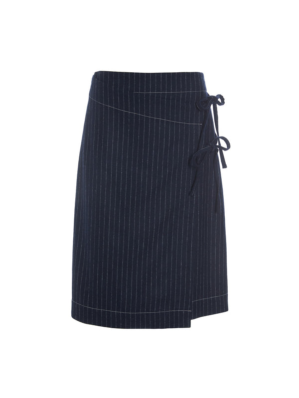 hosbjerg Rasmine Skirt Dark Blue Pinstripe