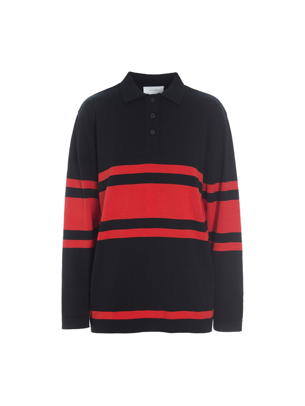 hosbjerg Roxana Poloshirt Red/ Black Stripe