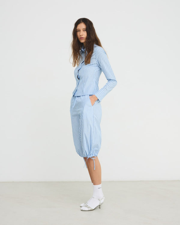 Hosbjerg Talia Capri Pants Blue / Grey Stripe
