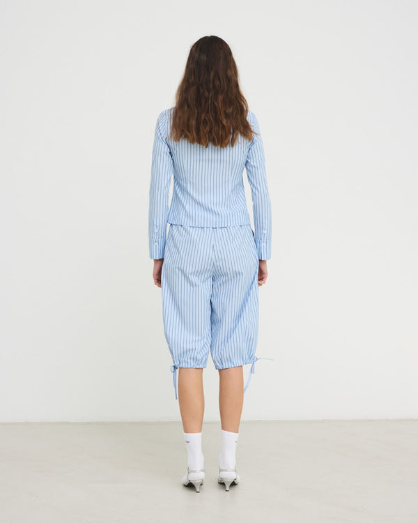 Hosbjerg Talia Capri Pants Blue / Grey Stripe