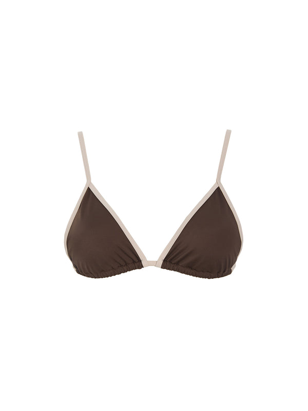 hosbjerg Tanzania Bikini Top Dark Brown / Beige