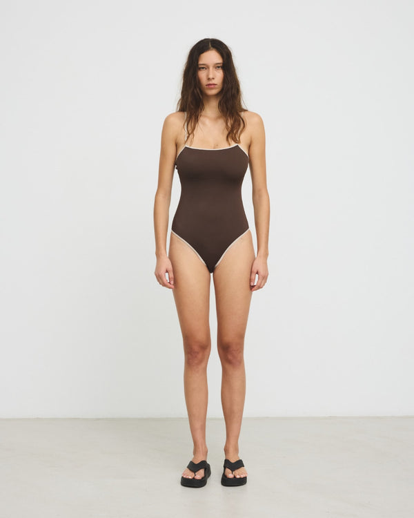 hosbjerg Tanzania Swimsuit Dark Brown / Beige