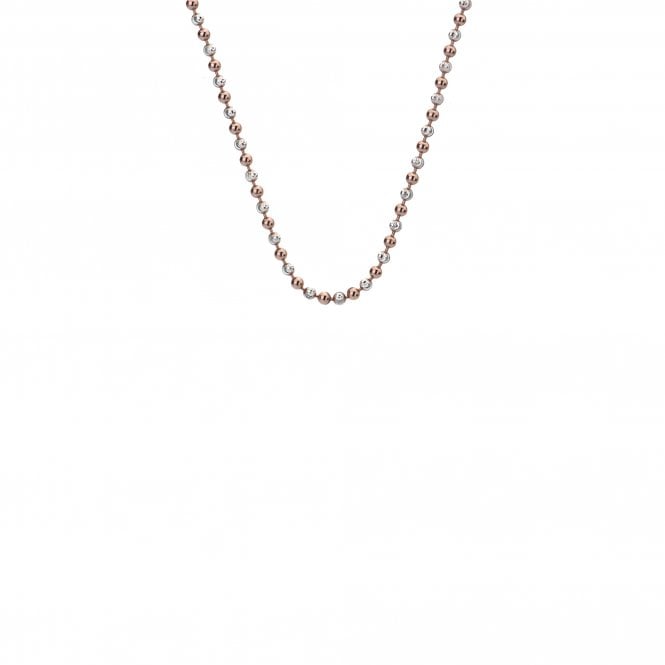 hot diamonds 18" Sterling Silver and Rose Gold Plated Accent Bead Chain