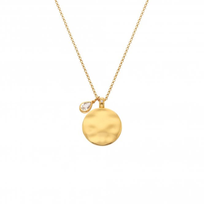 Hot Diamonds April Birthstone Circle Pendant - Yellow Gold Plate