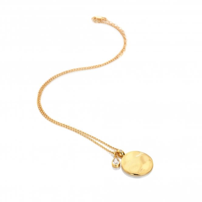 hot diamonds April Birthstone Circle Pendant - Yellow Gold Plate